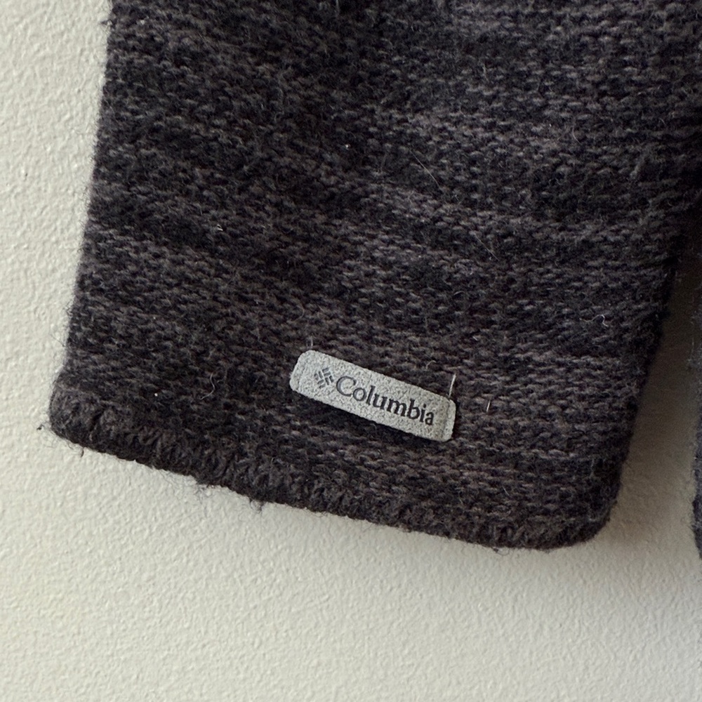 Columbia Rolled Edge Open Front Cardigan Sweater, Wool Blend Charcoal Gray, XL - Picture 9 of 13